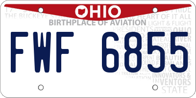 OH license plate FWF6855