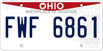OH license plate FWF6861