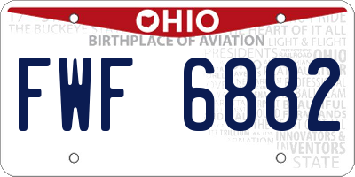 OH license plate FWF6882