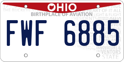 OH license plate FWF6885