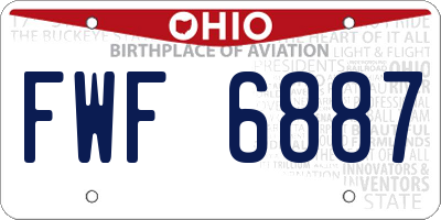 OH license plate FWF6887