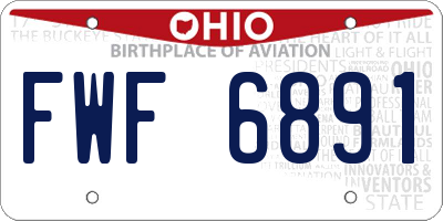 OH license plate FWF6891