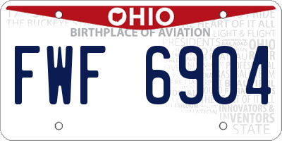 OH license plate FWF6904