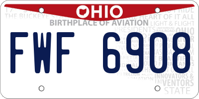 OH license plate FWF6908