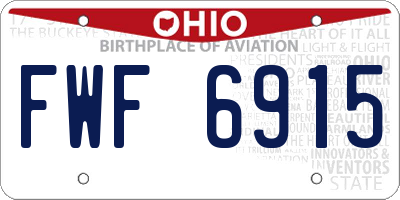 OH license plate FWF6915