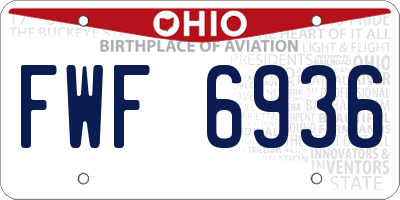 OH license plate FWF6936