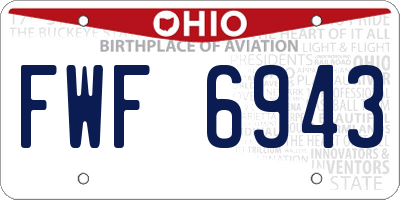 OH license plate FWF6943