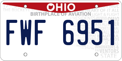OH license plate FWF6951