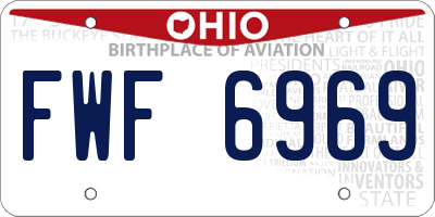 OH license plate FWF6969