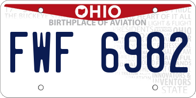 OH license plate FWF6982
