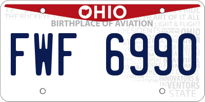 OH license plate FWF6990