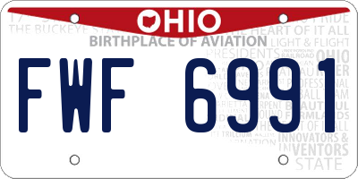 OH license plate FWF6991