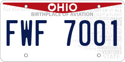 OH license plate FWF7001