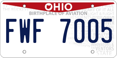 OH license plate FWF7005