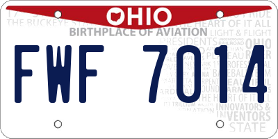OH license plate FWF7014