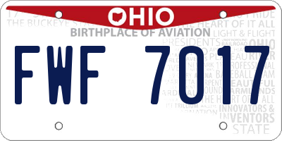 OH license plate FWF7017