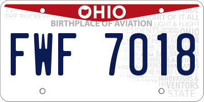 OH license plate FWF7018