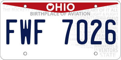 OH license plate FWF7026