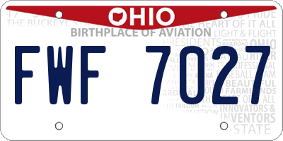 OH license plate FWF7027