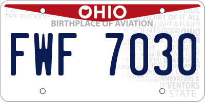 OH license plate FWF7030