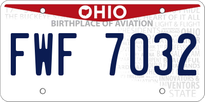 OH license plate FWF7032