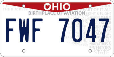 OH license plate FWF7047