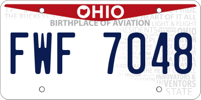 OH license plate FWF7048