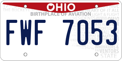 OH license plate FWF7053