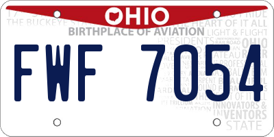 OH license plate FWF7054