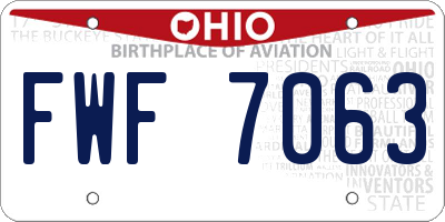 OH license plate FWF7063