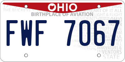 OH license plate FWF7067