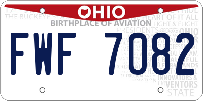OH license plate FWF7082