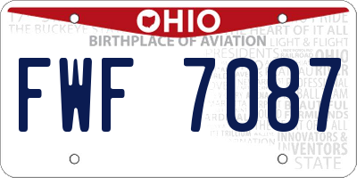 OH license plate FWF7087