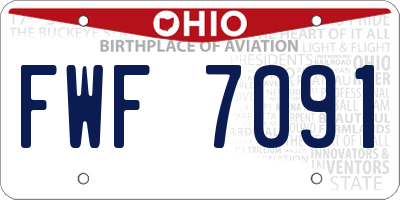 OH license plate FWF7091