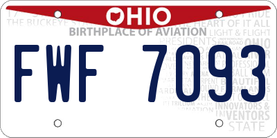 OH license plate FWF7093