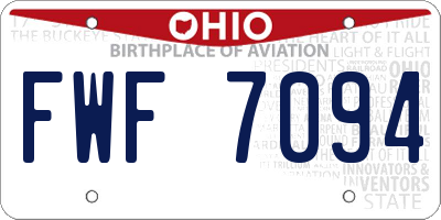 OH license plate FWF7094