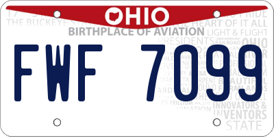 OH license plate FWF7099