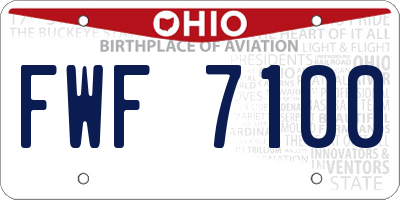 OH license plate FWF7100