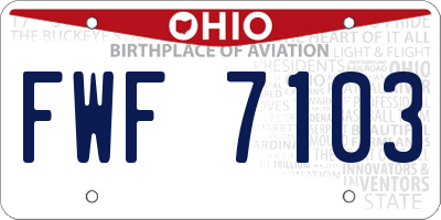 OH license plate FWF7103