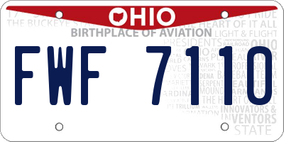 OH license plate FWF7110