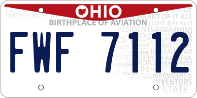 OH license plate FWF7112