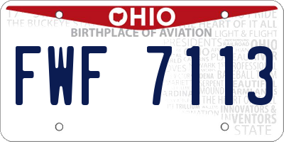 OH license plate FWF7113