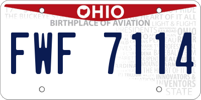 OH license plate FWF7114