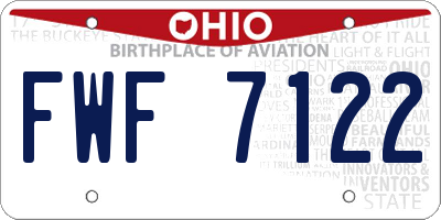 OH license plate FWF7122