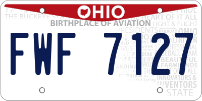 OH license plate FWF7127