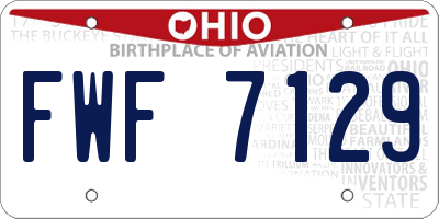 OH license plate FWF7129
