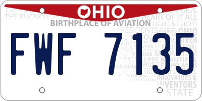 OH license plate FWF7135