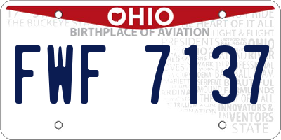 OH license plate FWF7137