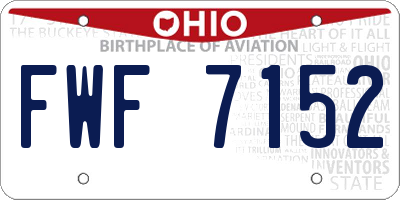 OH license plate FWF7152