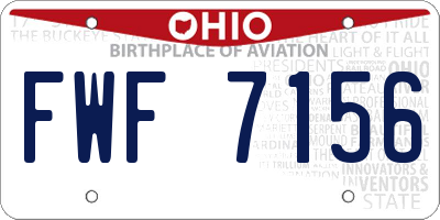 OH license plate FWF7156